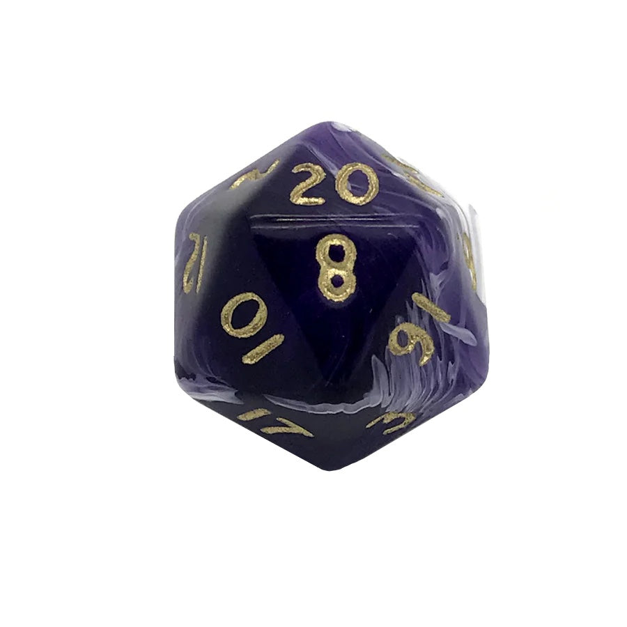 Marble Purple D20 Poly Dice