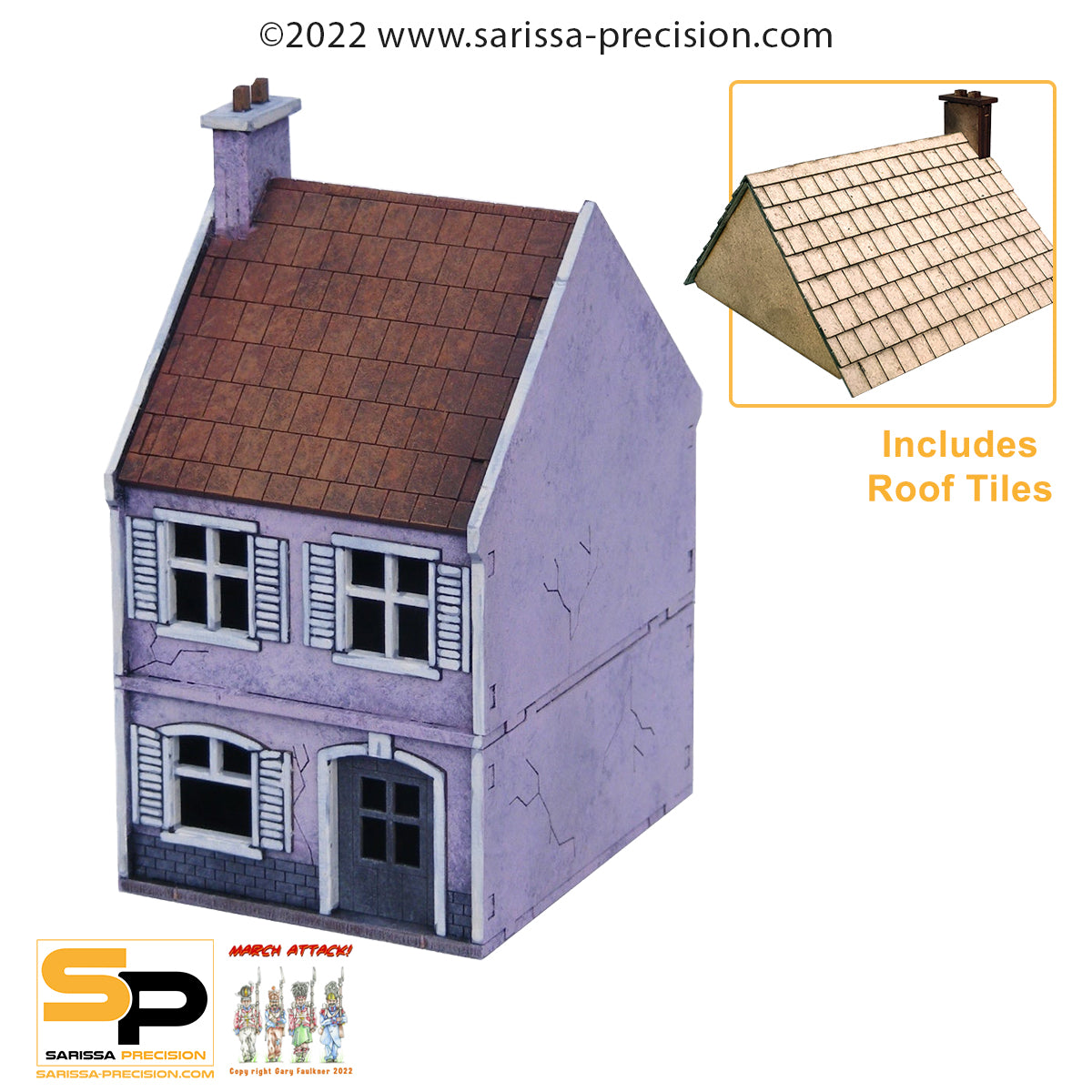 Terrace House Model Terrace House (28mm) - World War Europe MDF Scenery – em4miniatures