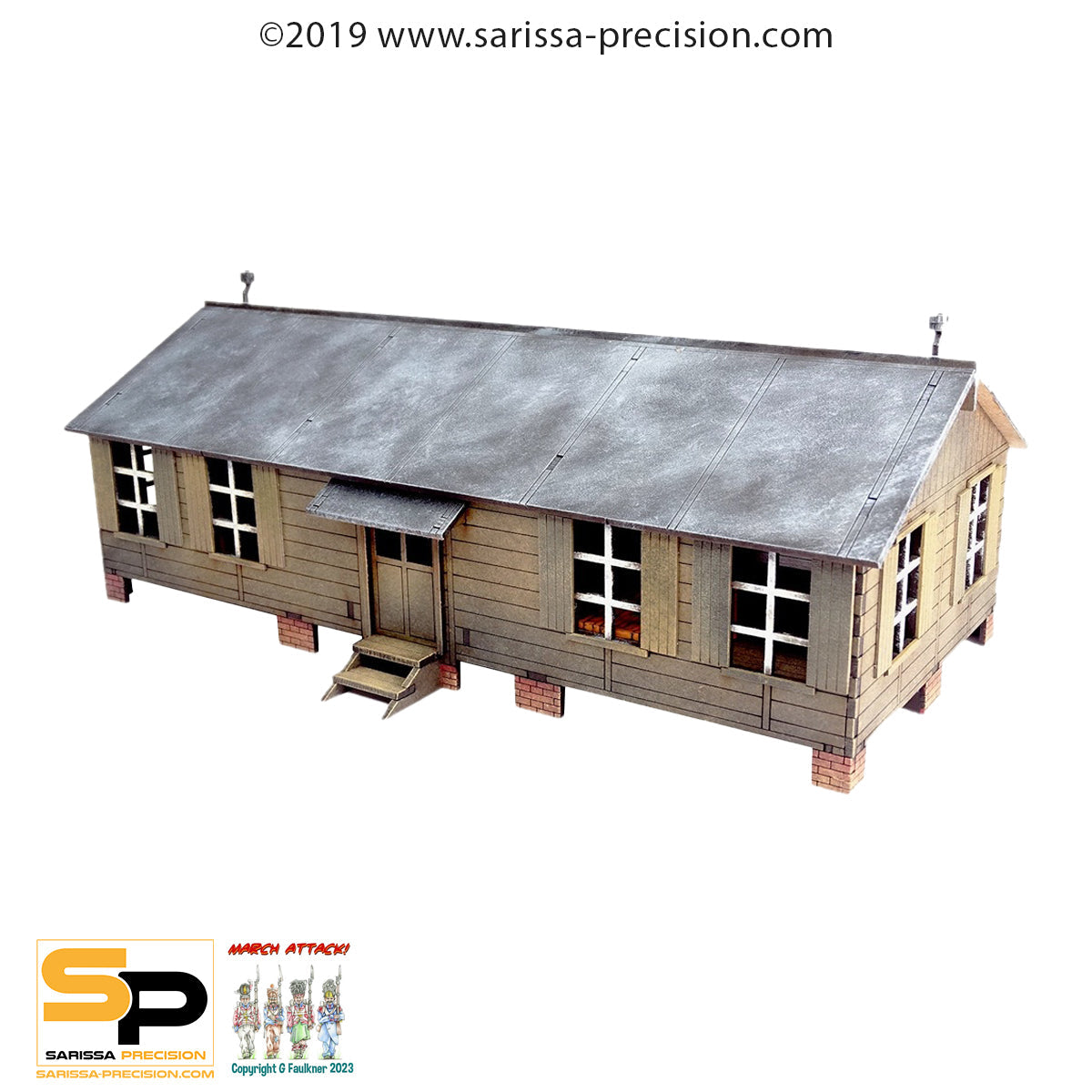 Guard Barracks And Office (28mm) - World War Europe MDF Scenery