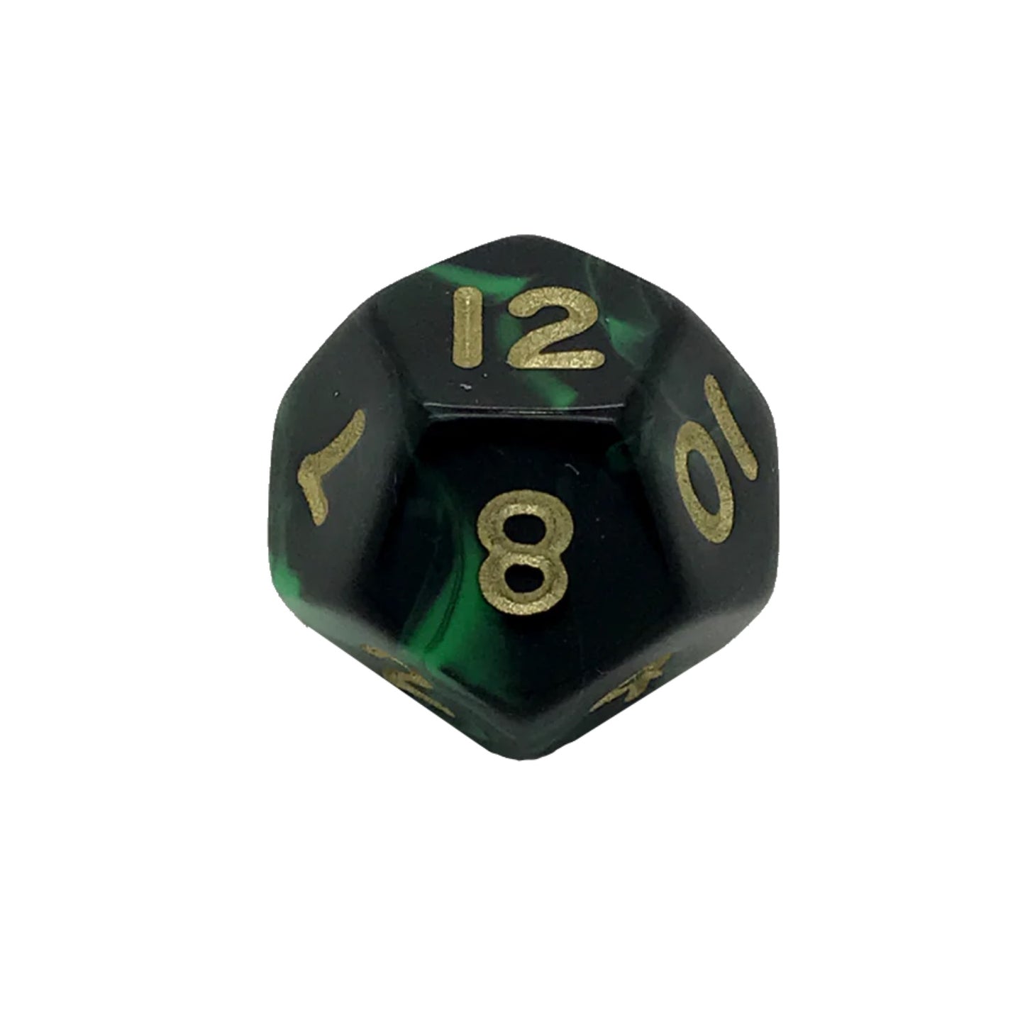 Oblivion Green D12 Poly Dice