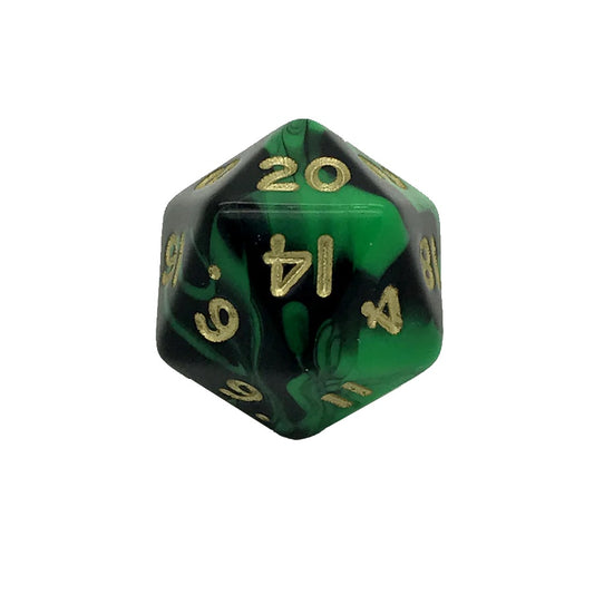 Oblivion Green D20 Poly Dice