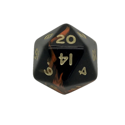 Oblivion Orange D20 Poly Dice