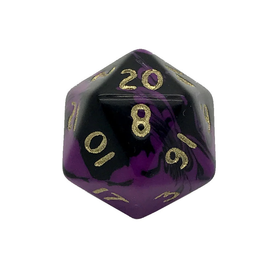 Oblivion Purple D20 Poly Dice