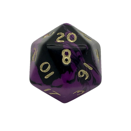 Oblivion Purple D20 Poly Dice