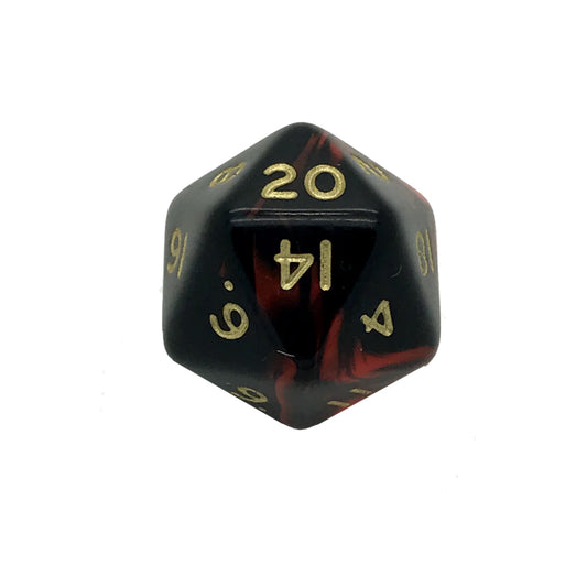 Oblivion Red D20 Poly Dice