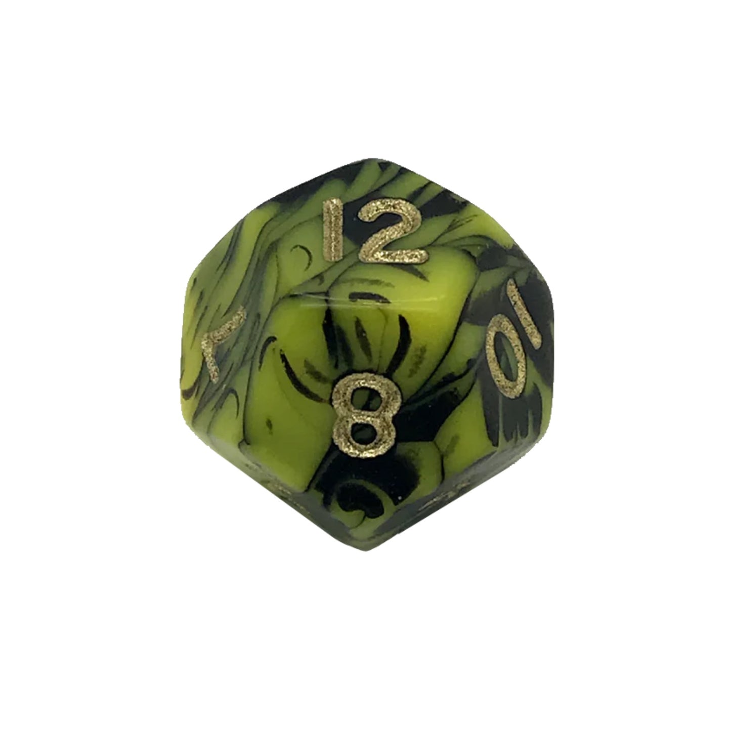 Oblivion Yellow D12 Poly Dice