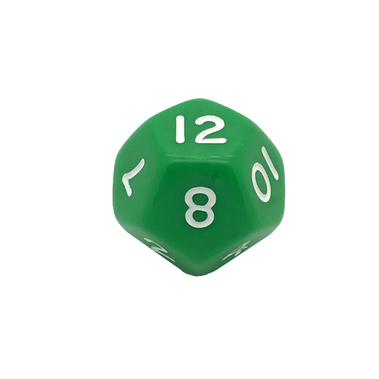 Opaque Green D12 Poly Dice