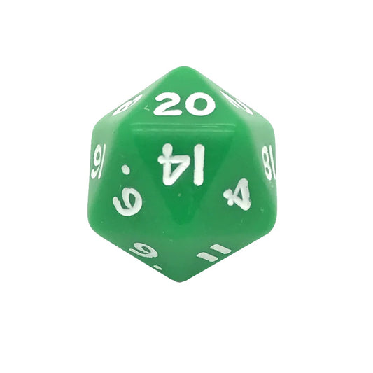 Opaque Green D20 Poly Dice