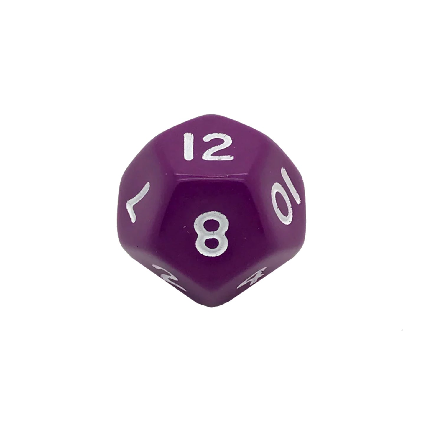 Opaque Purple D12 Poly Dice