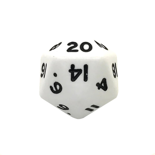 Opaque White D20 Poly Dice