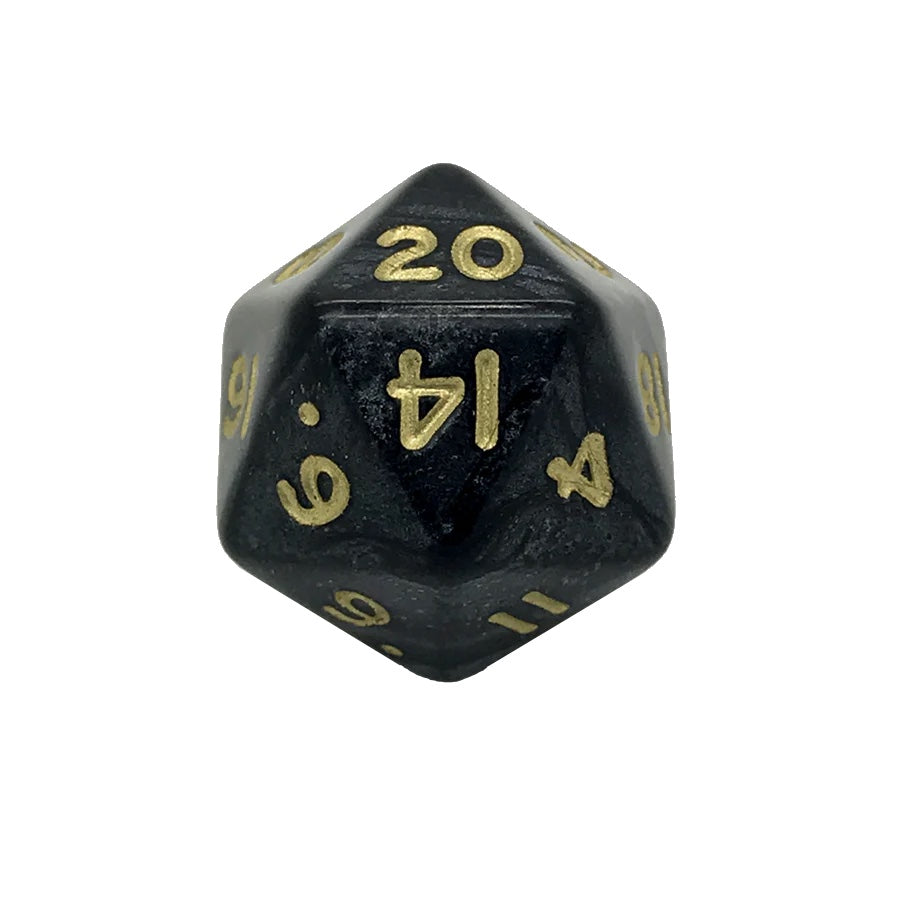 Pearl Black D20 Poly Dice