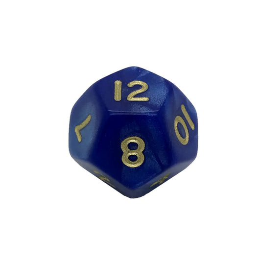 Pearl Blue D12 Poly Dice