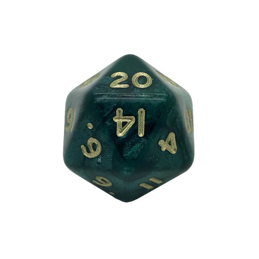 Pearl Green D20 Poly Dice