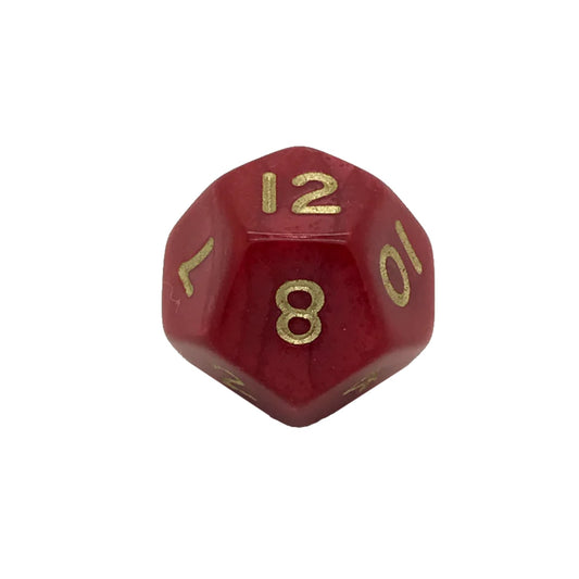 Pearl Red D12 Poly Dice