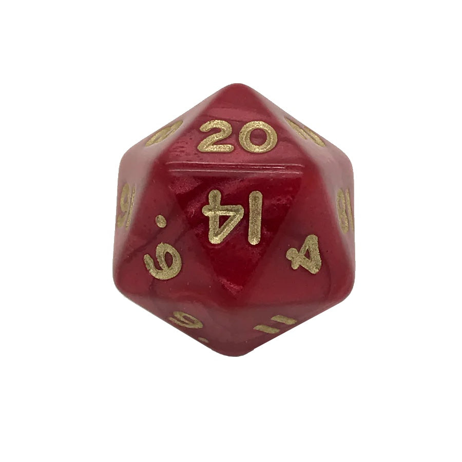 Pearl Red D20 Poly Dice