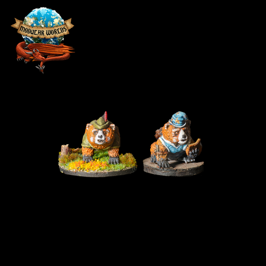 Red Panda Adventurers (x2): Tabletop Gaming Miniature (Resin 3D Print)