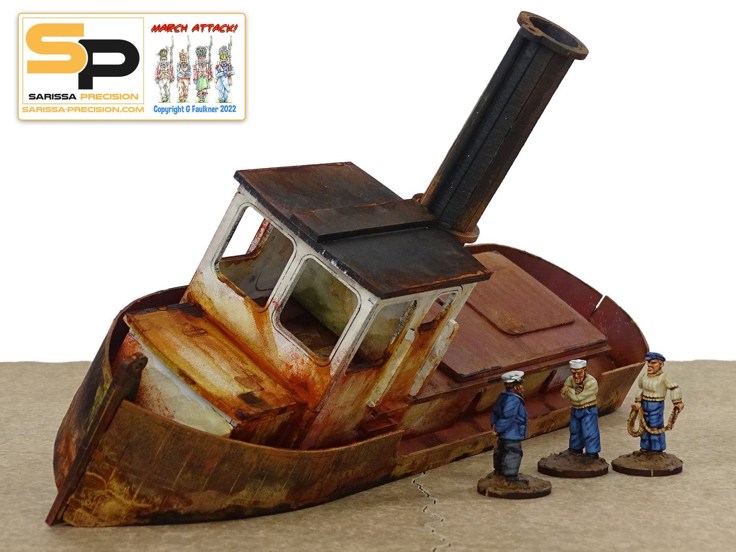 Wrecked Tug Boat - Insmouth MDF Scenery