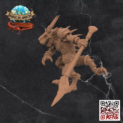 Lizardfolk Bodyguard Miniature for D&D, Pathfinder