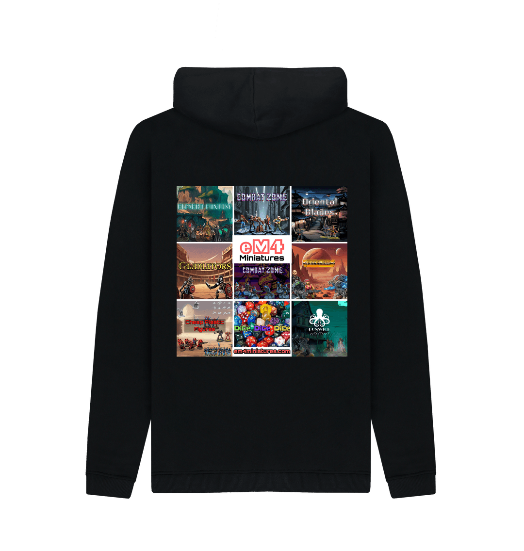 Black Printed Hoody Back
