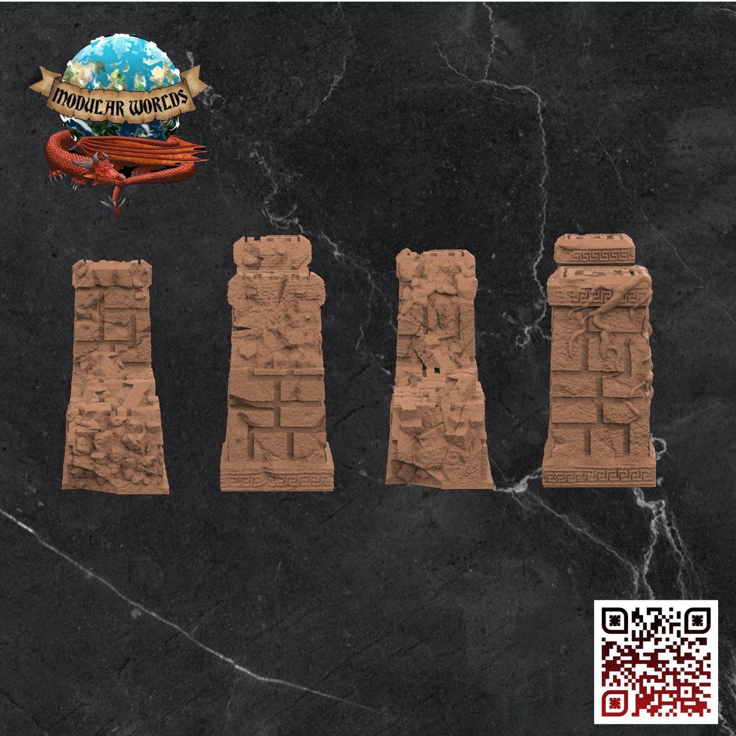 Aztec Ruined Walls (Set of 4)