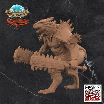 Lizardfolk Berserker: Tabletop Gaming Miniature (Resin 3D Print)