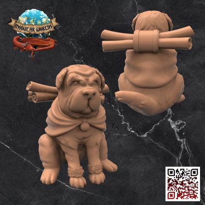 Sharpei Familiar: Tabletop Gaming Miniature (Resin 3D Print)