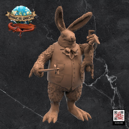 Rabbitfolk Magician: Tabletop Gaming Miniature (Resin 3D Print)