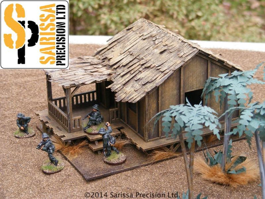 Low Planked-Style Village House - Jungle Theatre MDF Scenery