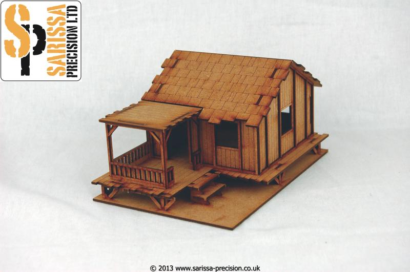 Low Planked-Style Village House - Jungle Theatre MDF Scenery