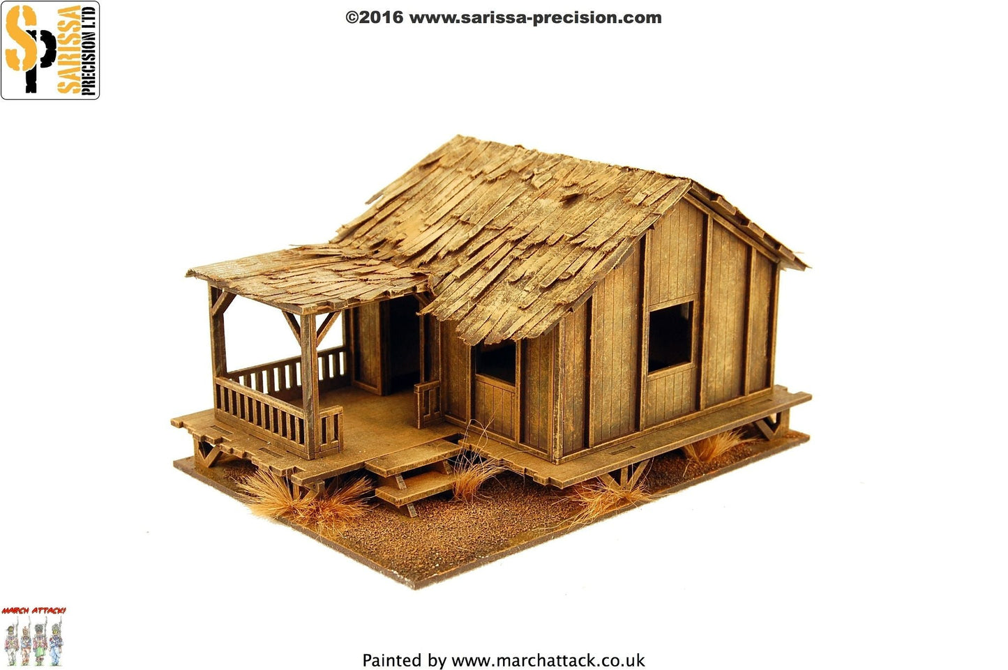 Low Planked-Style Village House - Jungle Theatre MDF Scenery