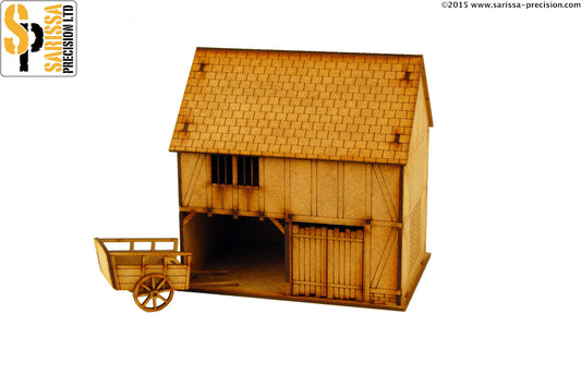 Cart Shed & Cart - Medieval MDF Scenery