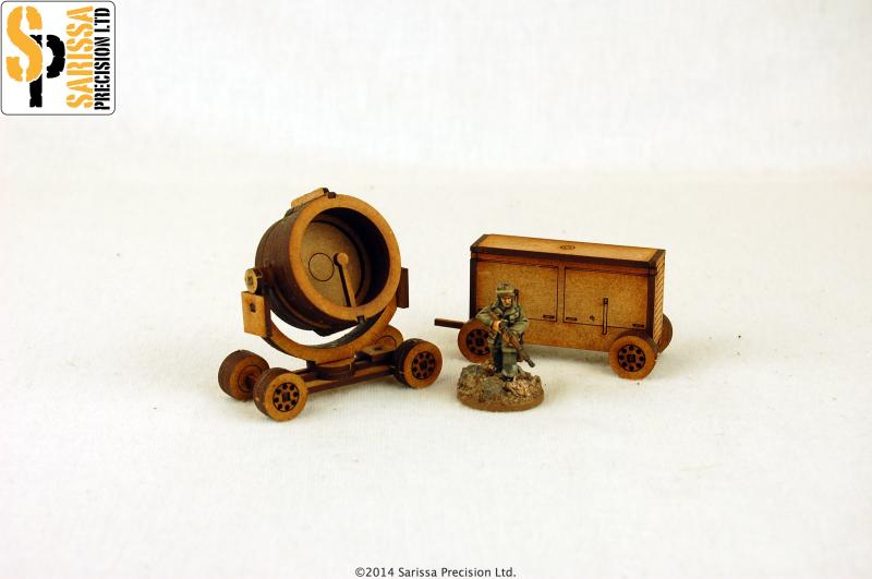 Searchlight & Generator Set (28mm) - World War Europe MDF Scenery