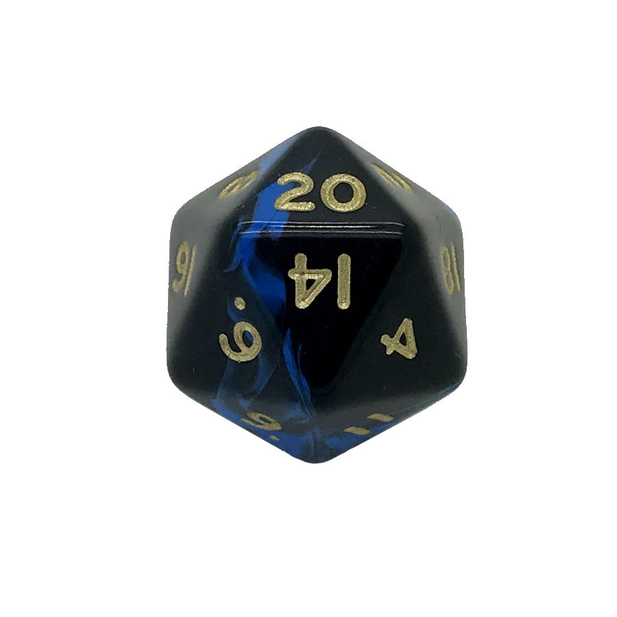 oblivion Blue D20 Poly Dice