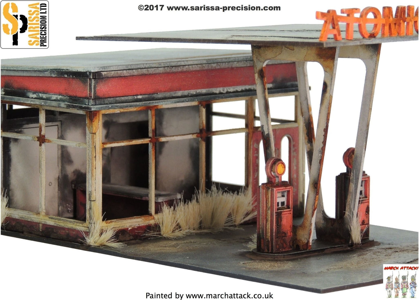 Atomic Gas Station - Post Apocolyptic MDF Scenery