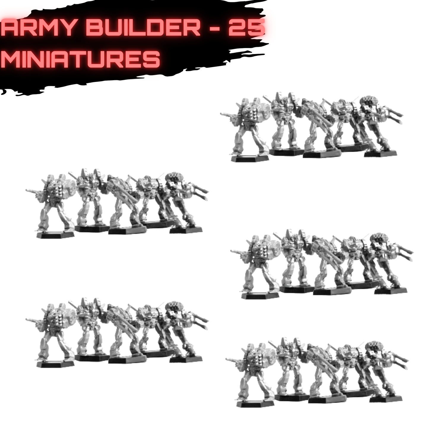 25 Plastic Mech Miniatures - Army Builder