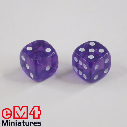 12mm Gem Dice - Purple x 10
