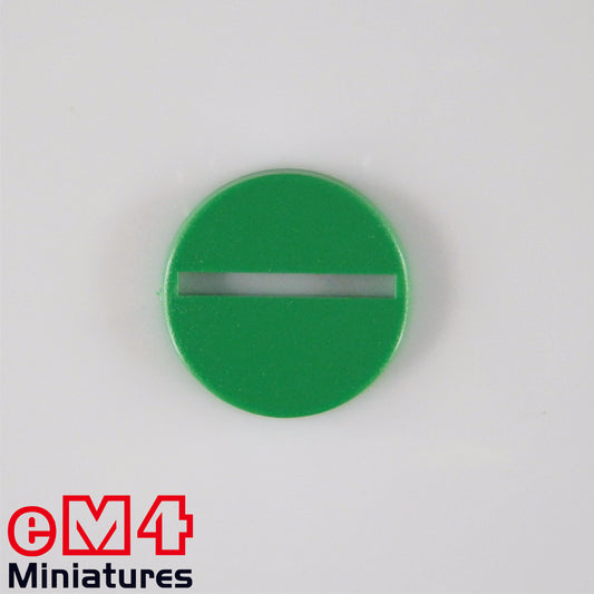 25mm round plastic base green x 20
