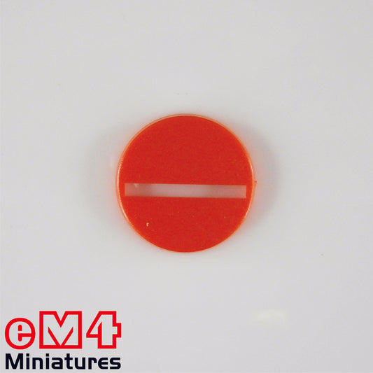 25mm round plastic base red x 20