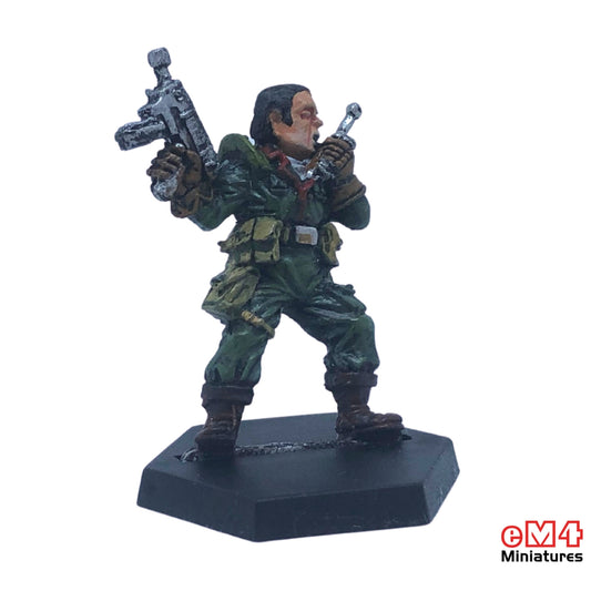 Mercenary Comms with Machine Pistol Miniature