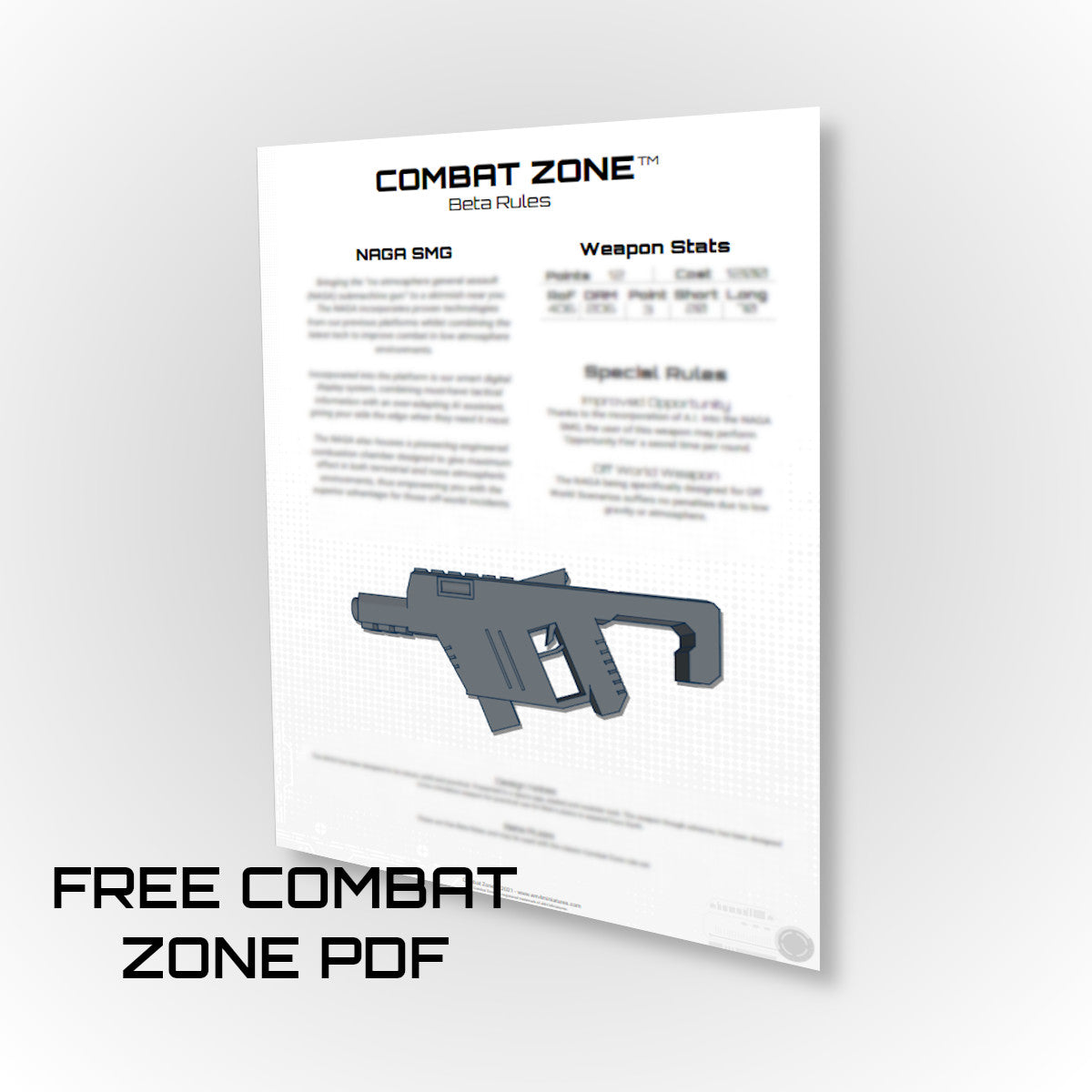 NAGA SMG Combat Zone Beta Rules - Free PDF