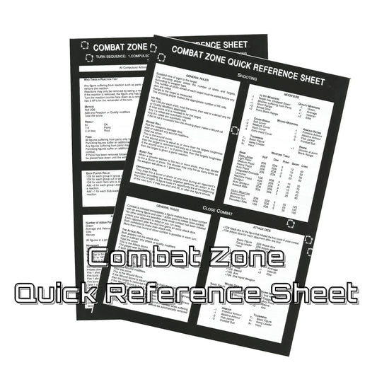 Combat Zone Quick Reference Sheet - PDF