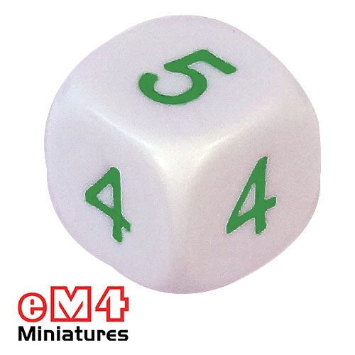 Average dice 16mm green numbers
