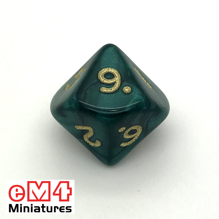 Pearl Green D10 (0-9) Poly Dice
