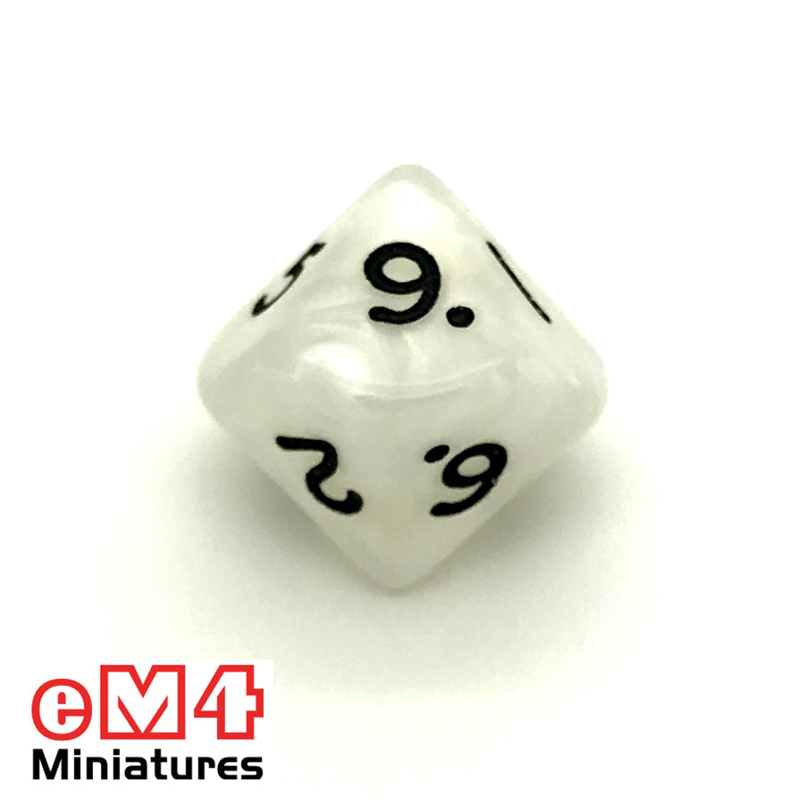 Pearl White D10 (0-9) Poly Dice