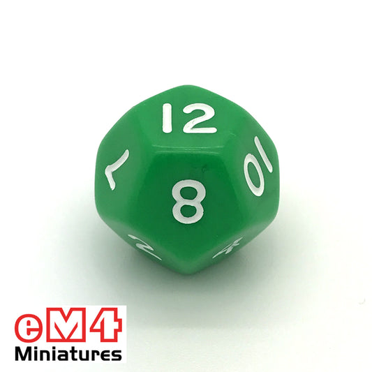 Opaque Green D12 Poly Dice