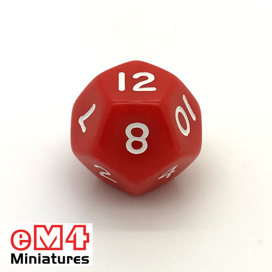 Opaque Red D12 Poly Dice