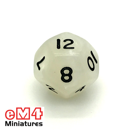 Pearl White D12 Poly Dice