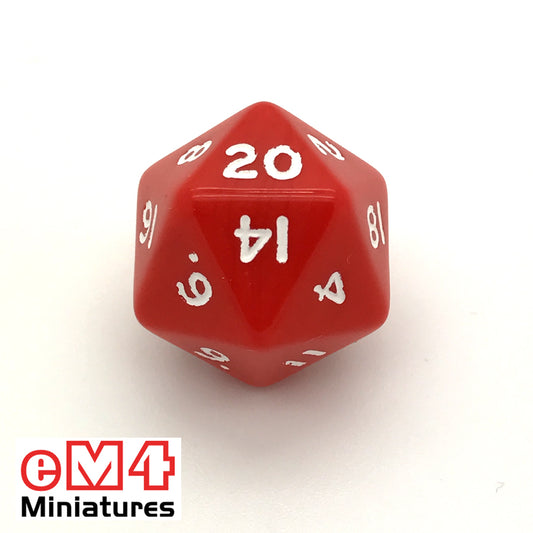 Opaque Red D20 Poly Dice