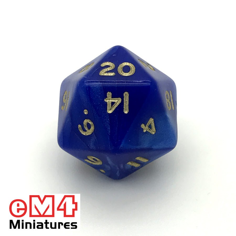 Pearl Blue D20 Poly Dice