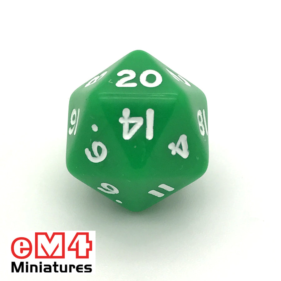 Opaque Green D20 Poly Dice